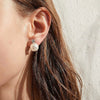 Women's Light Luxury Elegant Geometric Copper Imitation Pearl Earrings Snap Design