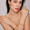 Women's Light Luxury Elegant 316L Stainless Steel Doublelayer Necklace Bracelet With Shattered Sequin And Electroplating