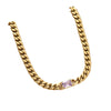 Women's Light Luxury Emerald Metal Necklace In Retro Court Style With Geometric Pattern And Electroplating On Conventional Chain
