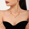 Women's Light Luxury Enamel Pendant Necklace And Bracelet Set Stainless Steel Gold Plated Christmasinspired Jewelry