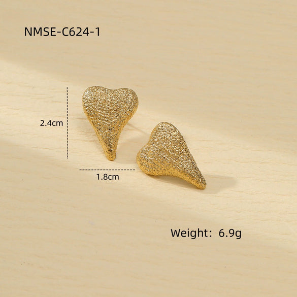 Women's Light Luxury Exaggerated Curved Titanium Steel And Stainless Steel Earrings With Electroplating And Geometric Style