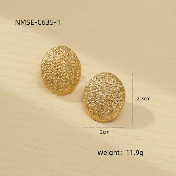 Women's Light Luxury Exaggerated Curved Titanium Steel And Stainless Steel Earrings With Electroplating And Geometric Style
