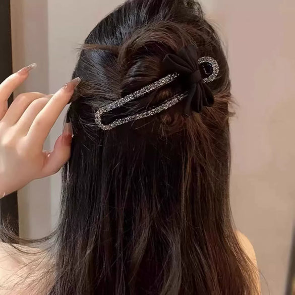 Women's Light Luxury Fashion Diamondstudded Bow Hairpin