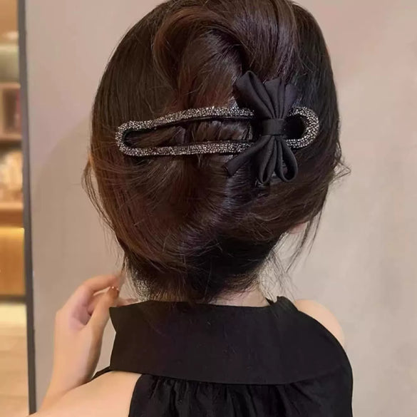 Women's Light Luxury Fashion Diamondstudded Bow Hairpin