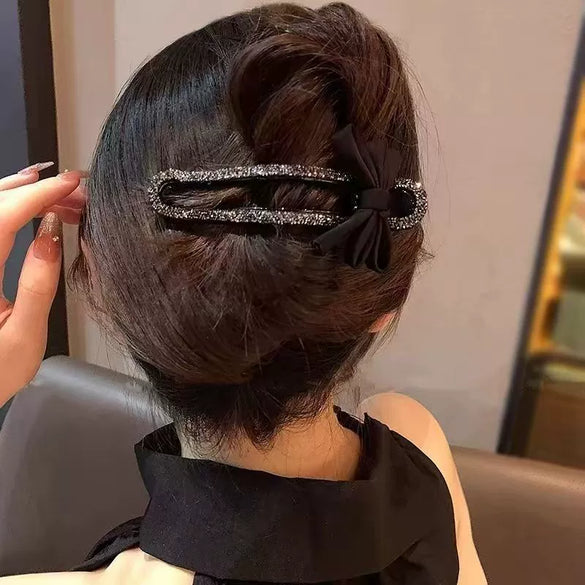 Women's Light Luxury Fashion Diamondstudded Bow Hairpin