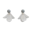 Women's Light Luxury Flower Petal Earrings With 925 Sterling Silver Needles Simple White Floral Electroplated Silver Jewelry