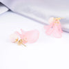 Women's Light Luxury Flower Petal Earrings With 925 Sterling Silver Needles Simple White Floral Electroplated Silver Jewelry