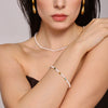 Women's Light Luxury Freshwater Pearl Natural Stone Geometric Electroplated Bracelet