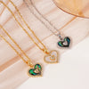 Women's Light Luxury Geometric And Heart Shape Pendant Necklace Copper Stainless Steel Electroplating Jewelry