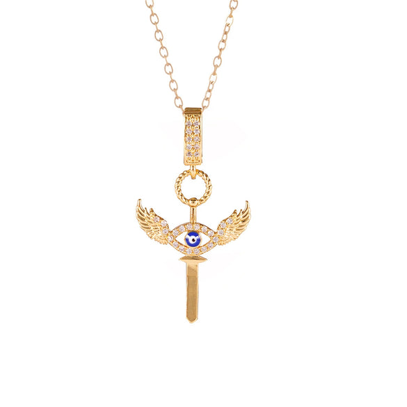 Women's Light Luxury Geometric Copper Diamond Necklace With O Word Chain And Electroplating