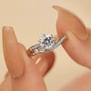 Women's Light Luxury Geometric Copper Engagement Ring With Zirconia