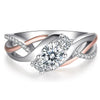 Women's Light Luxury Geometric Copper Inlaid Zircon Ring