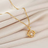 Women's Light Luxury Geometric Copper Pendant Titanium Steel Cross Chain Necklace With Diamond Design