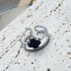 Women's Light Luxury Geometric Copper Ring With Electroplating And Four Leaf Clover Design
