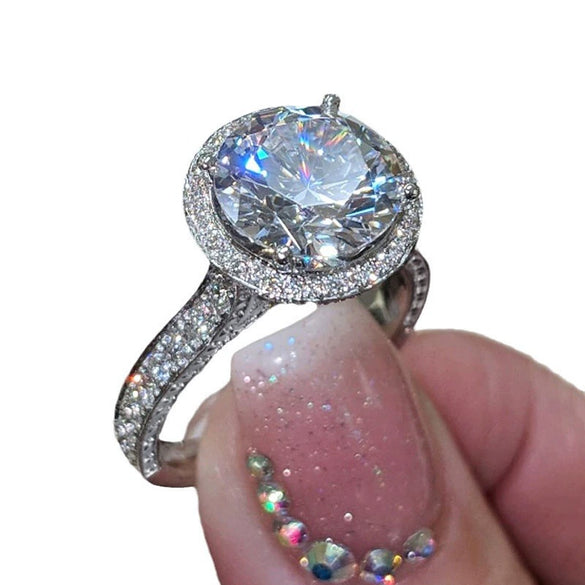 Women's Light Luxury Geometric Copper Ring With Micro Inlay Zirconia