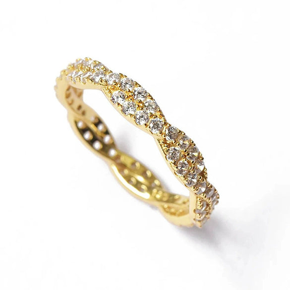 Women's Light Luxury Geometric Copper Ring With Zircon Design