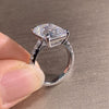 Women's Light Luxury Geometric Copper Simulated Diamond Ring With Zircon
