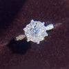Women's Light Luxury Geometric Copper Snowflake Zircon Ring Jewelry