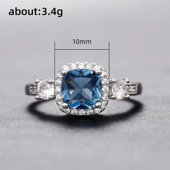 Women's Light Luxury Geometric Copper Zircon Ring