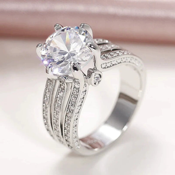 Women's Light Luxury Geometric Copper Zircon Ring