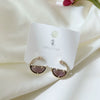 Women's Light Luxury Geometric Crescent Half Moon Earrings In Environmental Protection Copper With Colorful Zircon