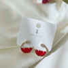 Women's Light Luxury Geometric Crescent Half Moon Earrings In Environmental Protection Copper With Colorful Zircon