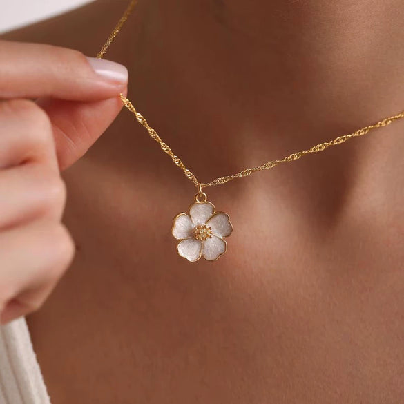 Women's Light Luxury Geometric Cross Necklace With Colorful Enamel Pendant Copper Electroplated Clavicle Chain