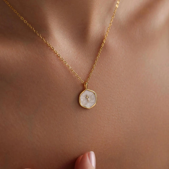 Women's Light Luxury Geometric Cross Necklace With Colorful Enamel Pendant Copper Electroplated Clavicle Chain