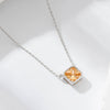 Women's Light Luxury Geometric Diamond 925 Sterling Silver Cube Sugar Pendant Necklace With Cross Chain