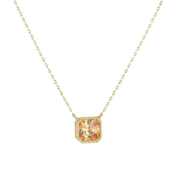 Women's Light Luxury Geometric Diamond 925 Sterling Silver Cube Sugar Pendant Necklace With Cross Chain