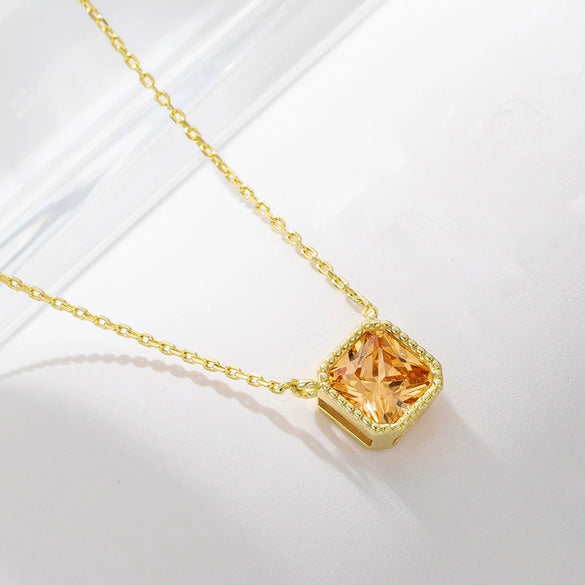 Women's Light Luxury Geometric Diamond 925 Sterling Silver Cube Sugar Pendant Necklace With Cross Chain