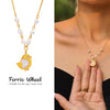 Women's Light Luxury Geometric Ferris Wheel Shell Freshwater Pearl Stainless Steel Titanium Steel Electroplated Necklace