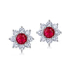 Women's Light Luxury Geometric Flower Cultivation S925 Silver Earrings Set With Diamonds