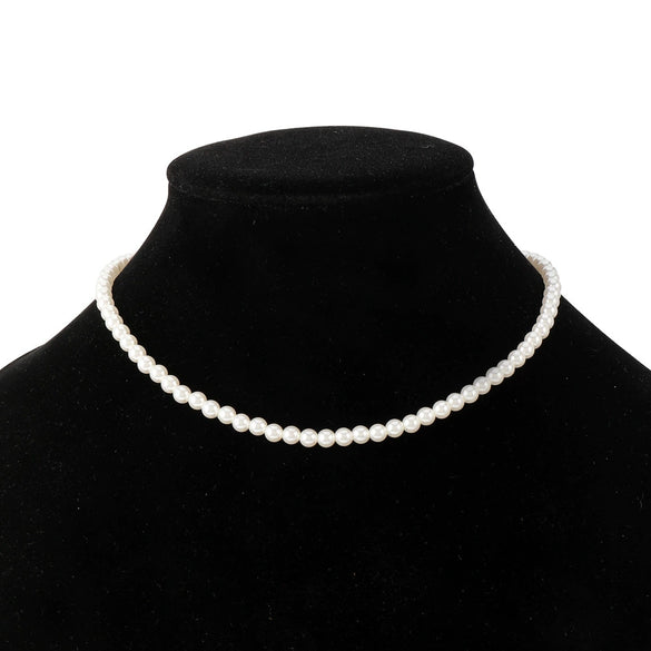 Women's Light Luxury Geometric Handmade Imitation Pearl Clavicle Chain Necklace
