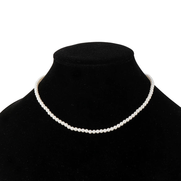 Women's Light Luxury Geometric Handmade Imitation Pearl Clavicle Chain Necklace