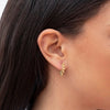 Women's Light Luxury Geometric Hoop Earrings With Silver Needle And Copper Gold Tone Round Bead Design Electroplated Ear Accessories