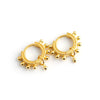 Women's Light Luxury Geometric Hoop Earrings With Silver Needle And Copper Gold Tone Round Bead Design Electroplated Ear Accessories