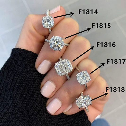 Women's Light Luxury Geometric Inlaid Zircon Copper Wedding Ring
