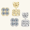 Women's Light Luxury Geometric Moissanite S925 Sterling Silver Earrings With Electroplating