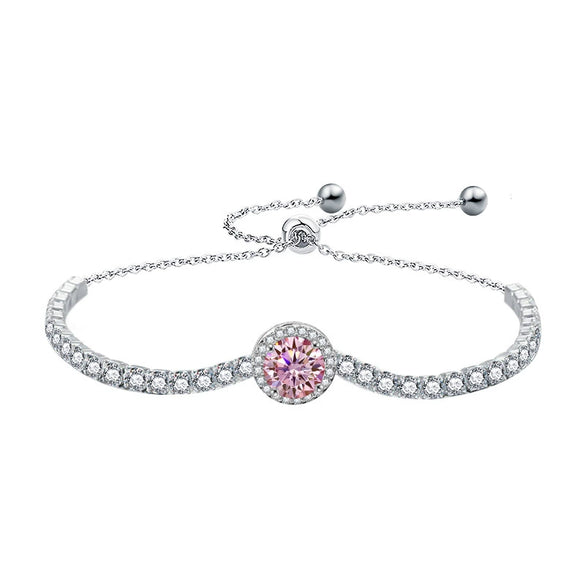 Women's Light Luxury Geometric Moissanite 925 Sterling Silver Bracelet