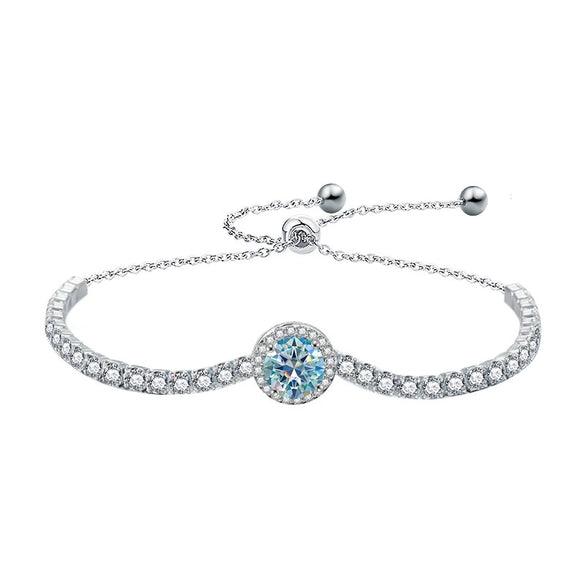 Women's Light Luxury Geometric Moissanite 925 Sterling Silver Bracelet