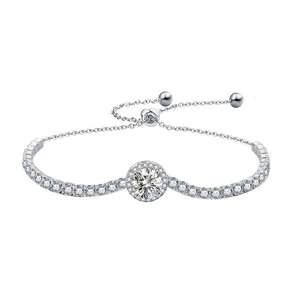 Women's Light Luxury Geometric Moissanite 925 Sterling Silver Bracelet