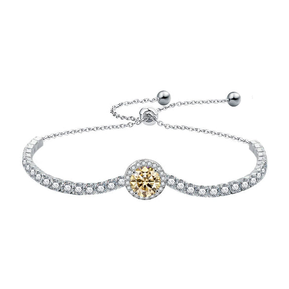 Women's Light Luxury Geometric Moissanite 925 Sterling Silver Bracelet