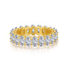 Women's Light Luxury Geometric Oval Zircon S925 Sterling Silver Ring With Electroplating