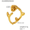 Women's Light Luxury Geometric Rose Open Ring Stainless Steel Pvd Plated Jewelry