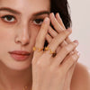 Women's Light Luxury Geometric Rose Open Ring Stainless Steel Pvd Plated Jewelry