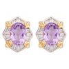 Women's Light Luxury Geometric S925 Sterling Silver Colored Gemstone Earrings Set With Natural Topaz Garnet Amethyst Citrine
