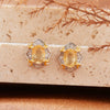 Women's Light Luxury Geometric S925 Sterling Silver Colored Gemstone Earrings Set With Natural Topaz Garnet Amethyst Citrine