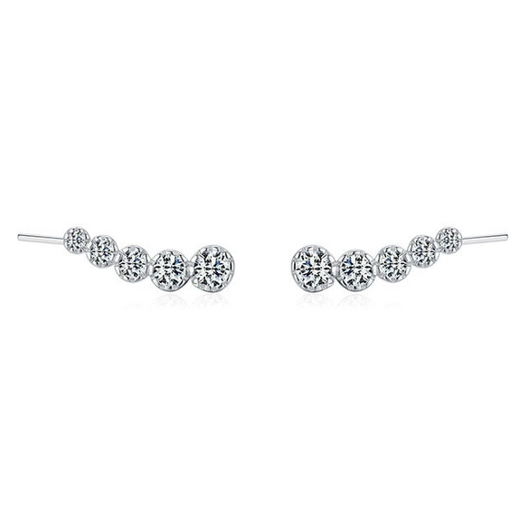 Women's Light Luxury Geometric S925 Sterling Silver Inlaid Zircon Earrings With Diamond Design