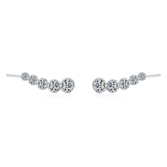 Women's Light Luxury Geometric S925 Sterling Silver Inlaid Zircon Earrings With Diamond Design